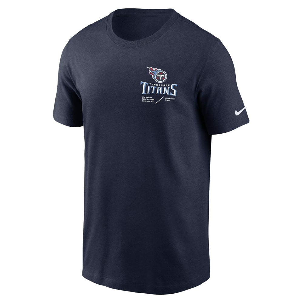 Nike Tennessee Titans Sideline Infograph Lockup Performance T-Shirt Navy