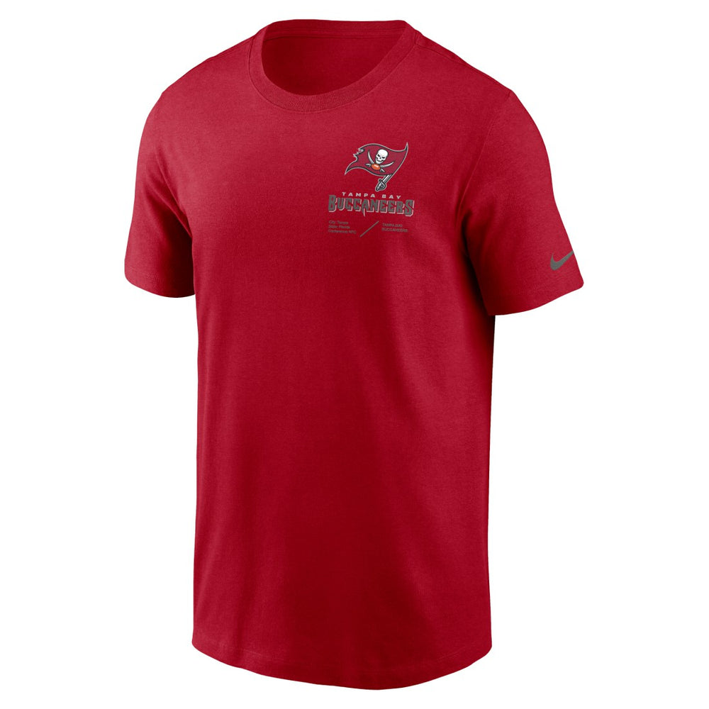 Nike Tampa Bay Buccaneers Sideline Infograph Lockup Performance T-Shirt Red