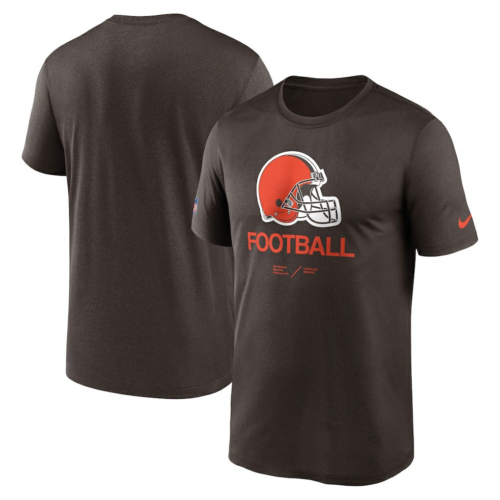 Nike Cleveland Browns Sideline Infograph Performance T-Shirt Brown