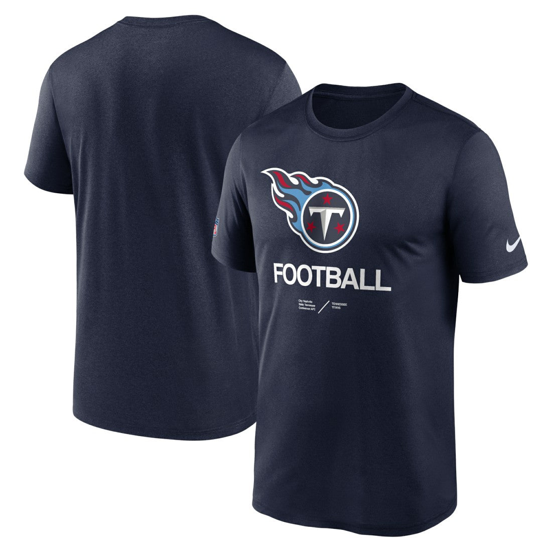 Nike Tennessee Titans Sideline Infograph Performance T-Shirt Navy