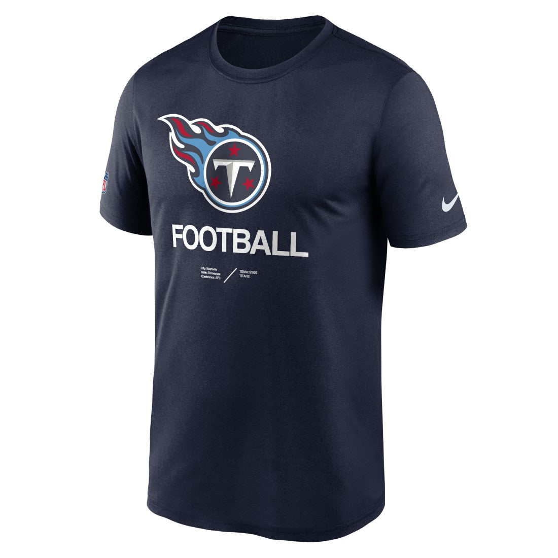 Nike Tennessee Titans Sideline Infograph Performance T-Shirt Navy