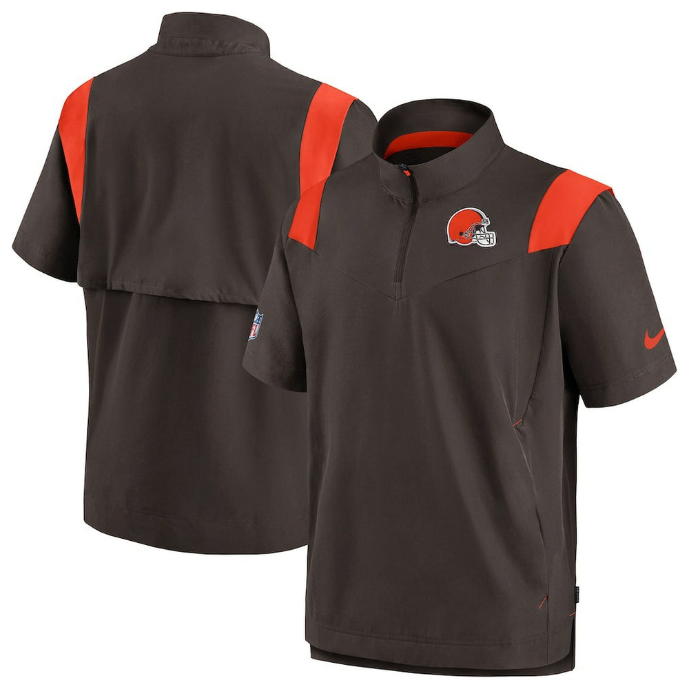 Nike Cleveland Browns Sideline Coaches Chevron Lockup Pullover Top Brown
