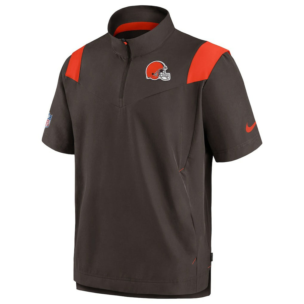 Nike Cleveland Browns Sideline Coaches Chevron Lockup Pullover Top Brown
