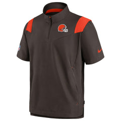Nike Cleveland Browns Sideline Coaches Chevron Lockup Pullover Top Brown
