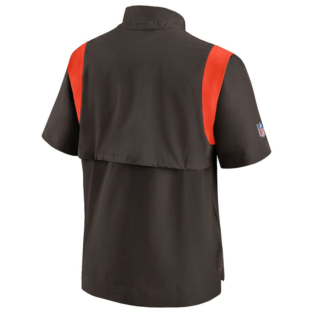 Nike Cleveland Browns Sideline Coaches Chevron Lockup Pullover Top Brown