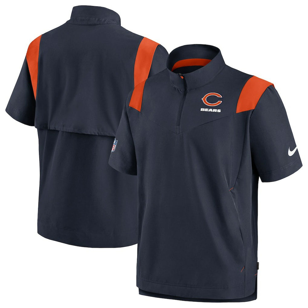 Nike Chicago Bears Sideline Coaches Chevron Lockup Pullover Top Navy