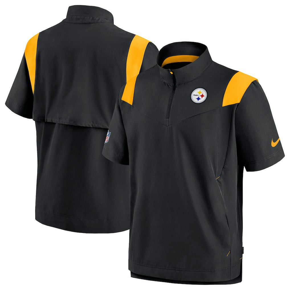 Nike Pittsburgh Steelers Sideline Coaches Chevron Lockup Pullover Top Black