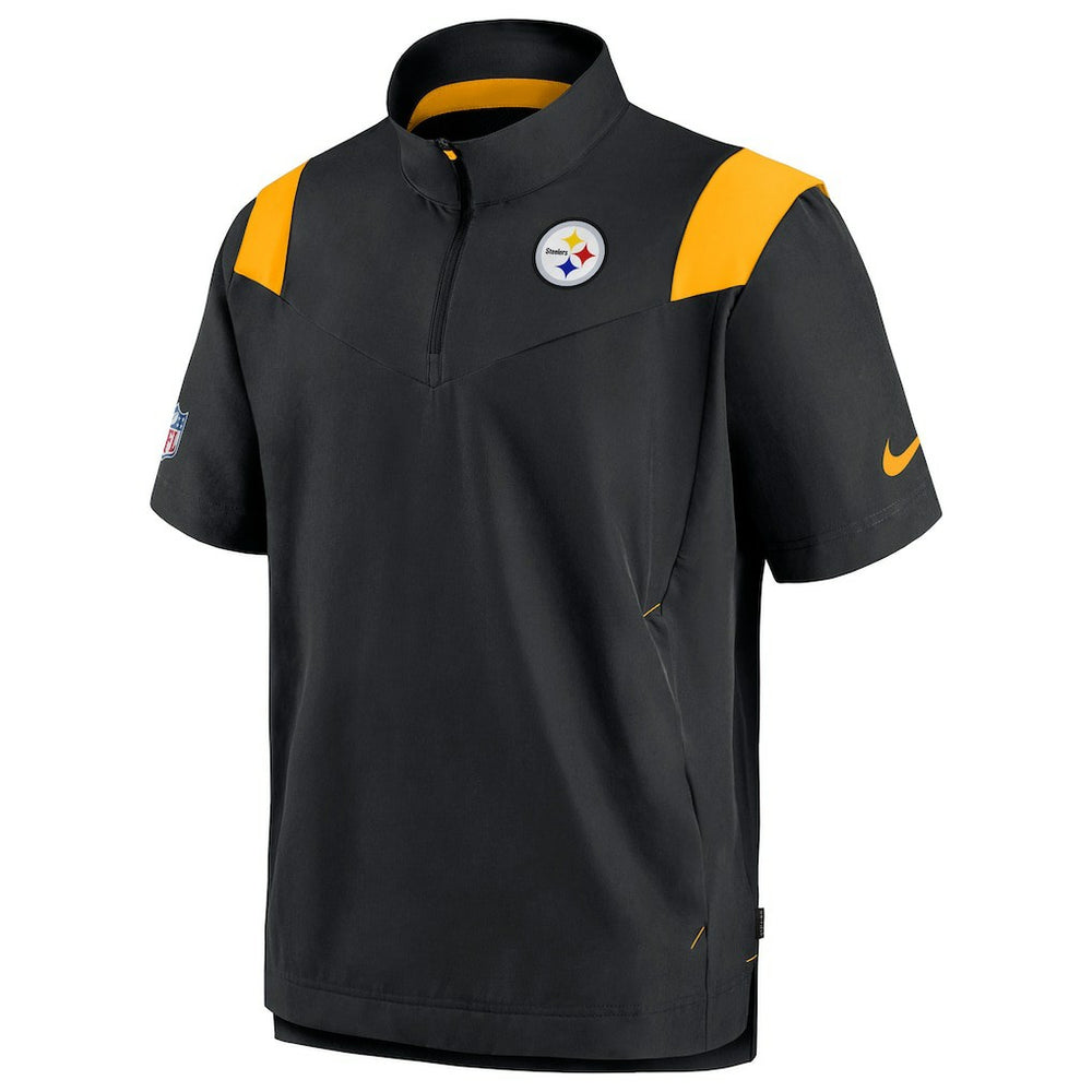Nike Pittsburgh Steelers Sideline Coaches Chevron Lockup Pullover Top Black