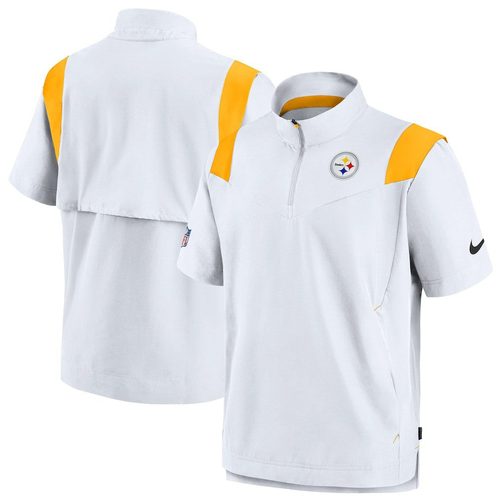 Nike Pittsburgh Steelers Sideline Coaches Chevron Lockup Pullover Top White
