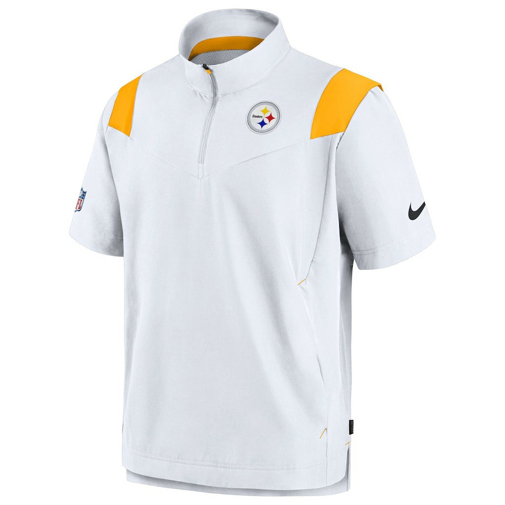 Nike Pittsburgh Steelers Sideline Coaches Chevron Lockup Pullover Top White