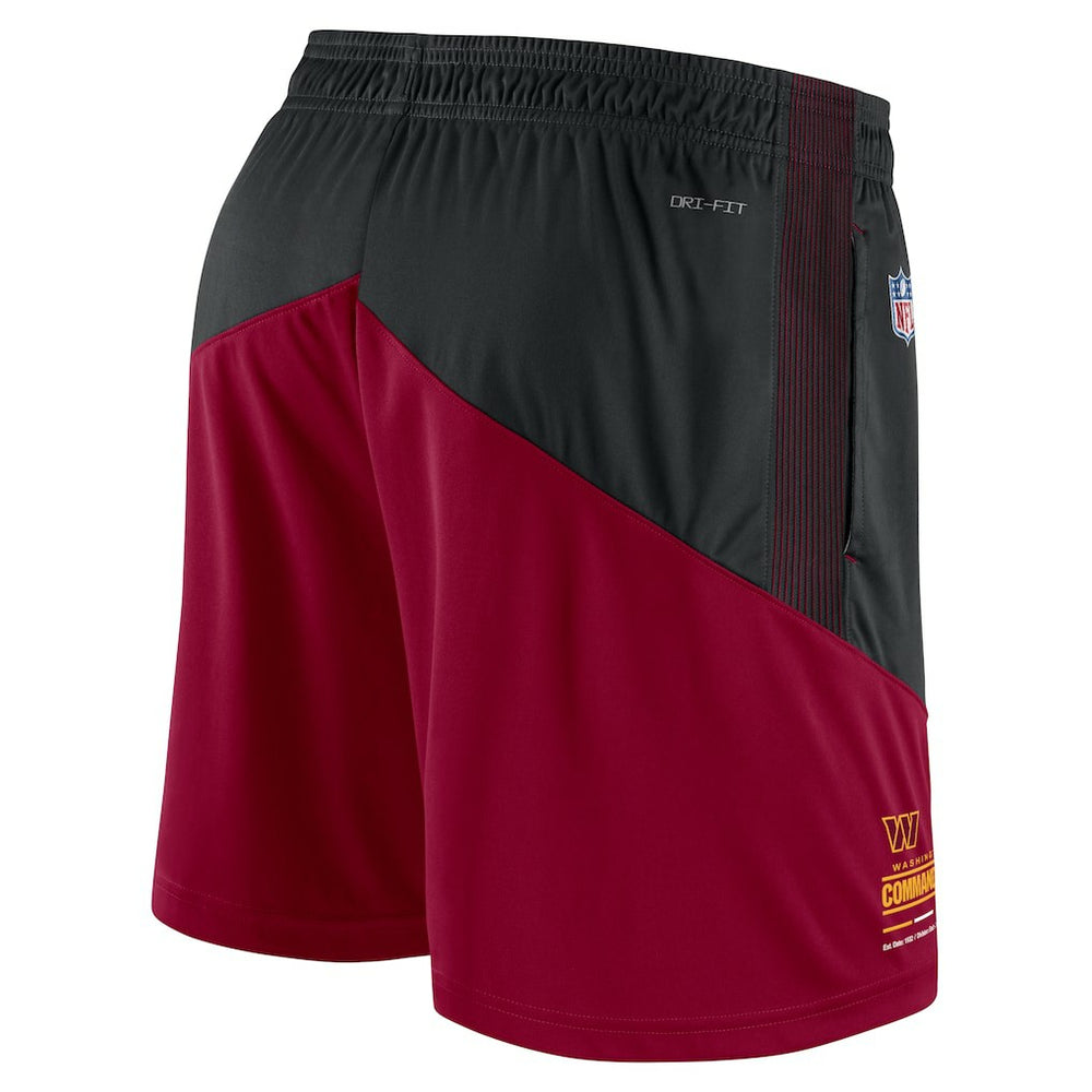 Nike Washington Commanders Sideline Primary Lockup Performance Shorts Black/Burgundy