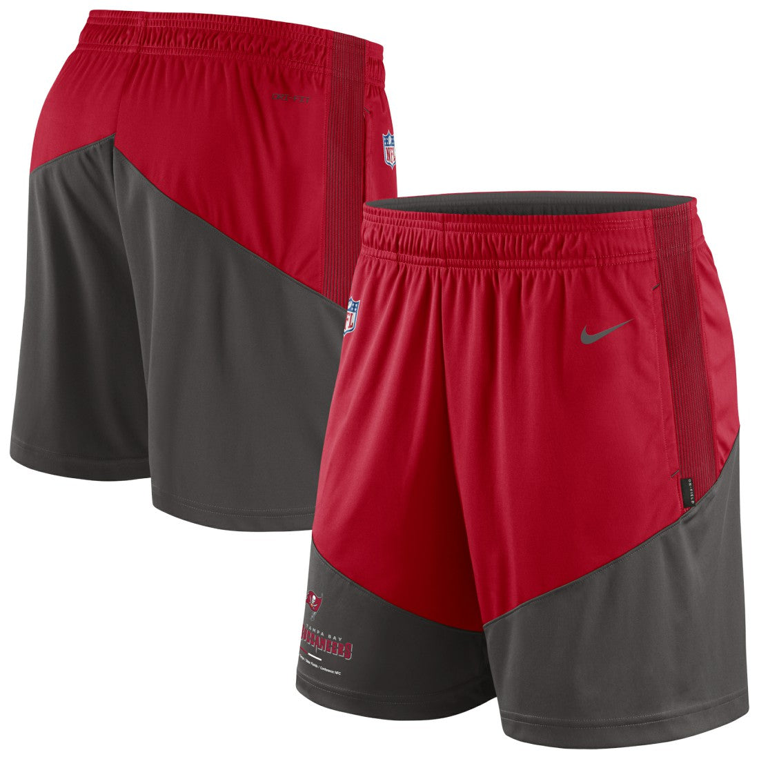 Nike Tampa Bay Buccaneers Sideline Primary Lockup Performance Shorts Red/Pewter