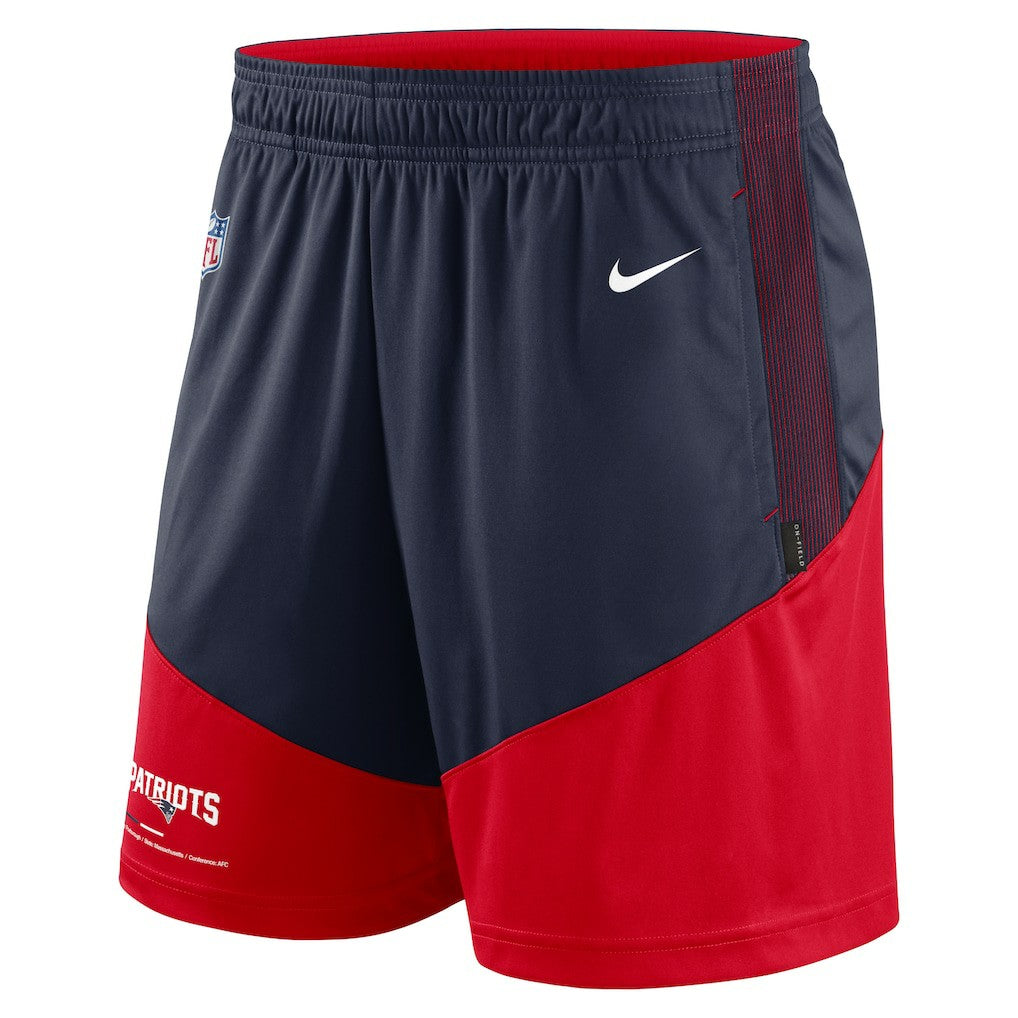 Nike New England Patriots Sideline Primary Lockup Performance Shorts Navy/Red
