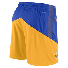 Nike Los Angeles Rams Sideline Primary Lockup Performance Shorts Royal/Gold