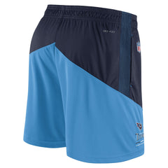 Nike Tennessee Titans Sideline Primary Lockup Performance Shorts Navy/Light Blue