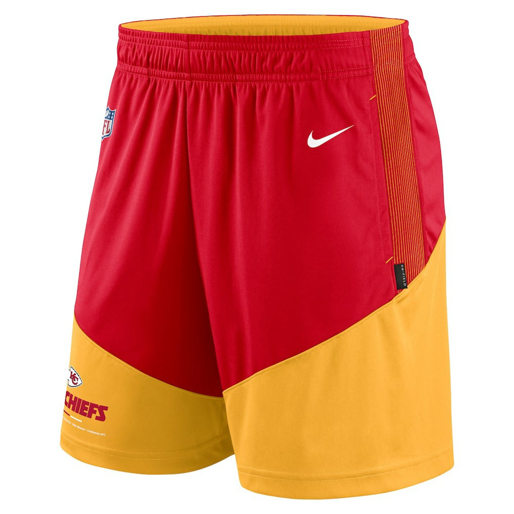 Nike Kansas City Chiefs Sideline Primary Lockup Performance Shorts Red/Gold