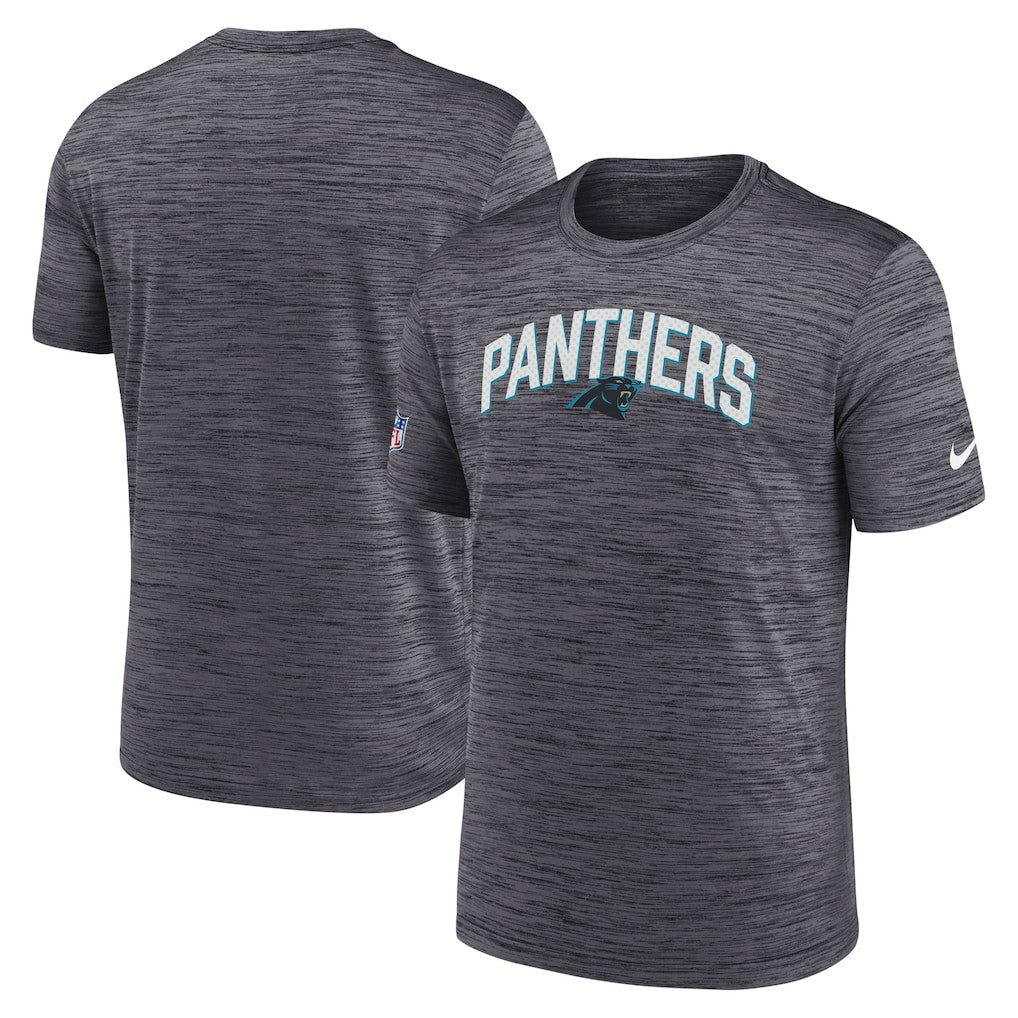 Nike Carolina Panthers Sideline Velocity Athletic Stack Performance T-Shirt Black