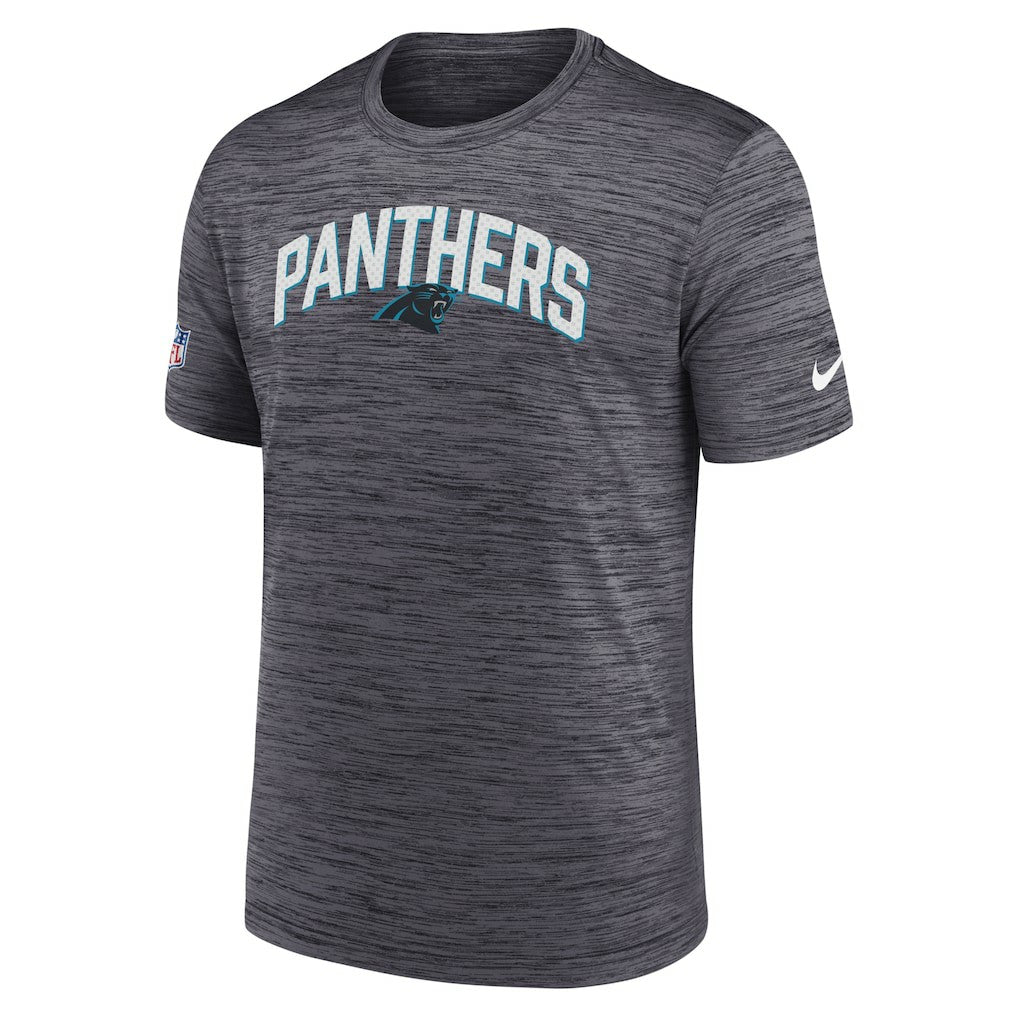 Nike Carolina Panthers Sideline Velocity Athletic Stack Performance T-Shirt Black