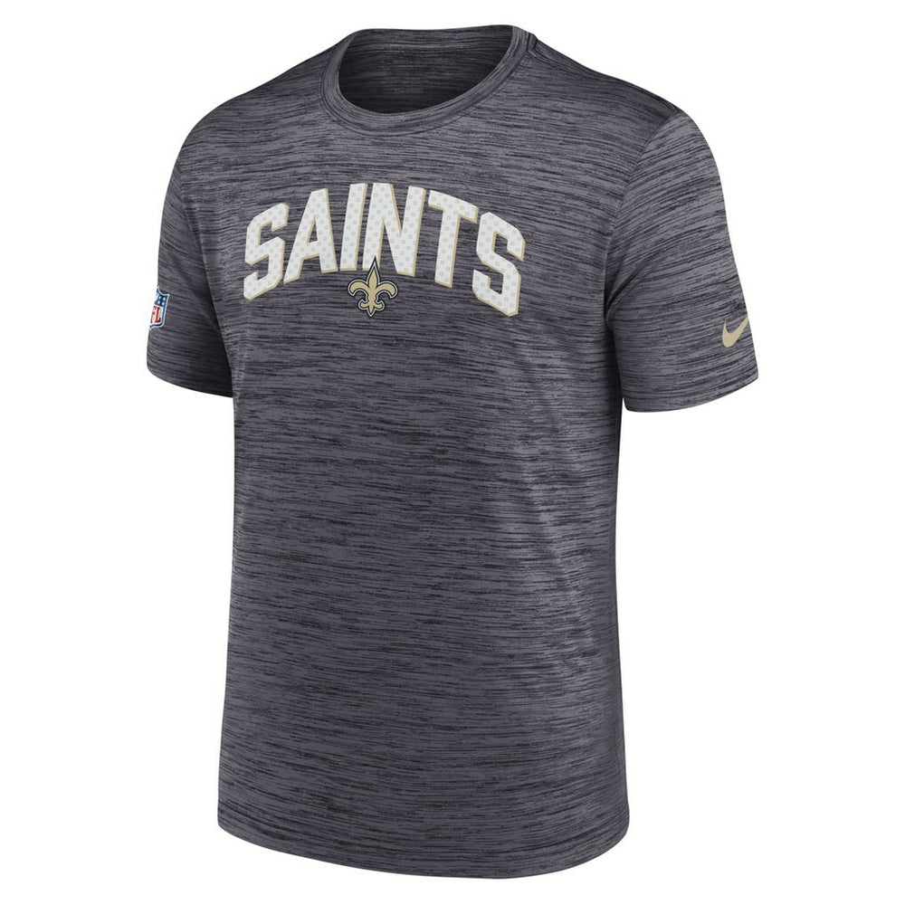 Nike New Orleans Saints Sideline Velocity Athletic Stack Performance T-Shirt Black