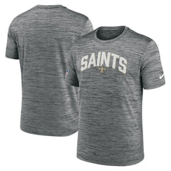Nike New Orleans Saints Sideline Velocity Athletic Stack Performance T-Shirt Gray