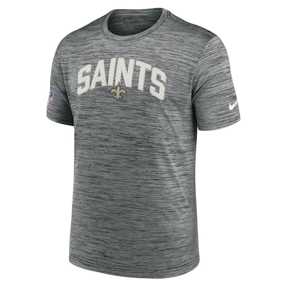 Nike New Orleans Saints Sideline Velocity Athletic Stack Performance T-Shirt Gray