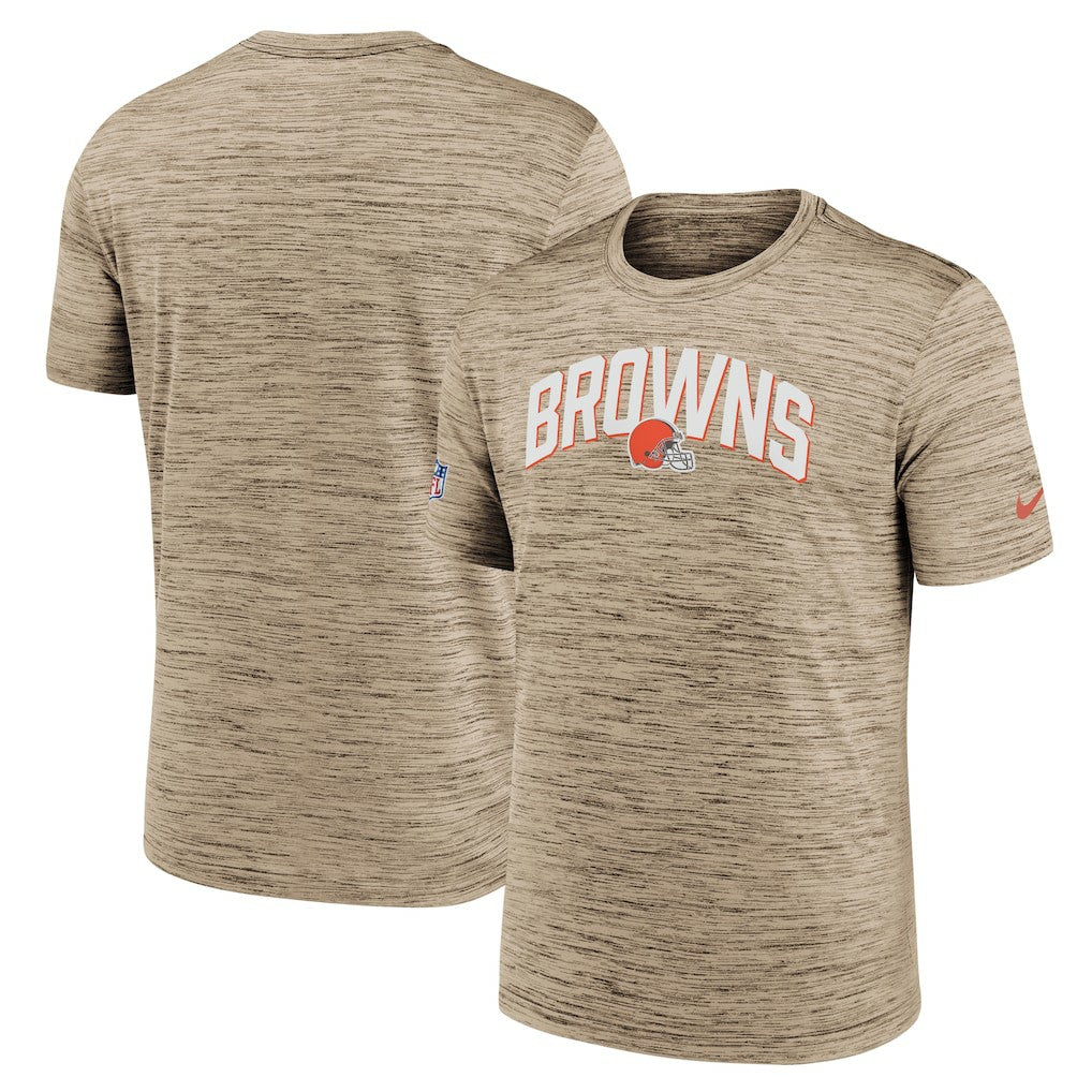 Nike Cleveland Browns Sideline Velocity Athletic Stack Performance T-Shirt Brown