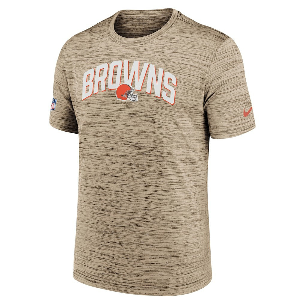 Nike Cleveland Browns Sideline Velocity Athletic Stack Performance T-Shirt Brown