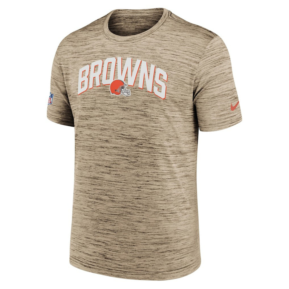 Nike Cleveland Browns Sideline Velocity Athletic Stack Performance T-Shirt Brown
