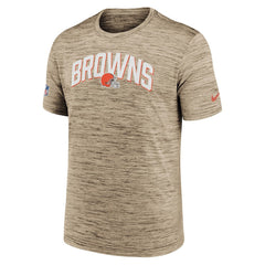 Nike Cleveland Browns Sideline Velocity Athletic Stack Performance T-Shirt Brown