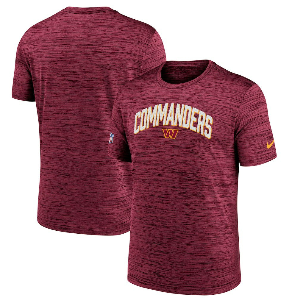 Nike Washington Commanders Sideline Velocity Athletic Stack Performance T-Shirt Burgundy