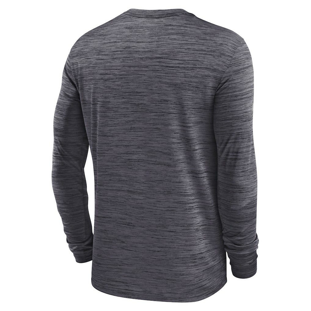 Nike Las Vegas Raiders Sideline Velocity Athletic Stack Performance Long Sleeve T-Shirt Charcoal