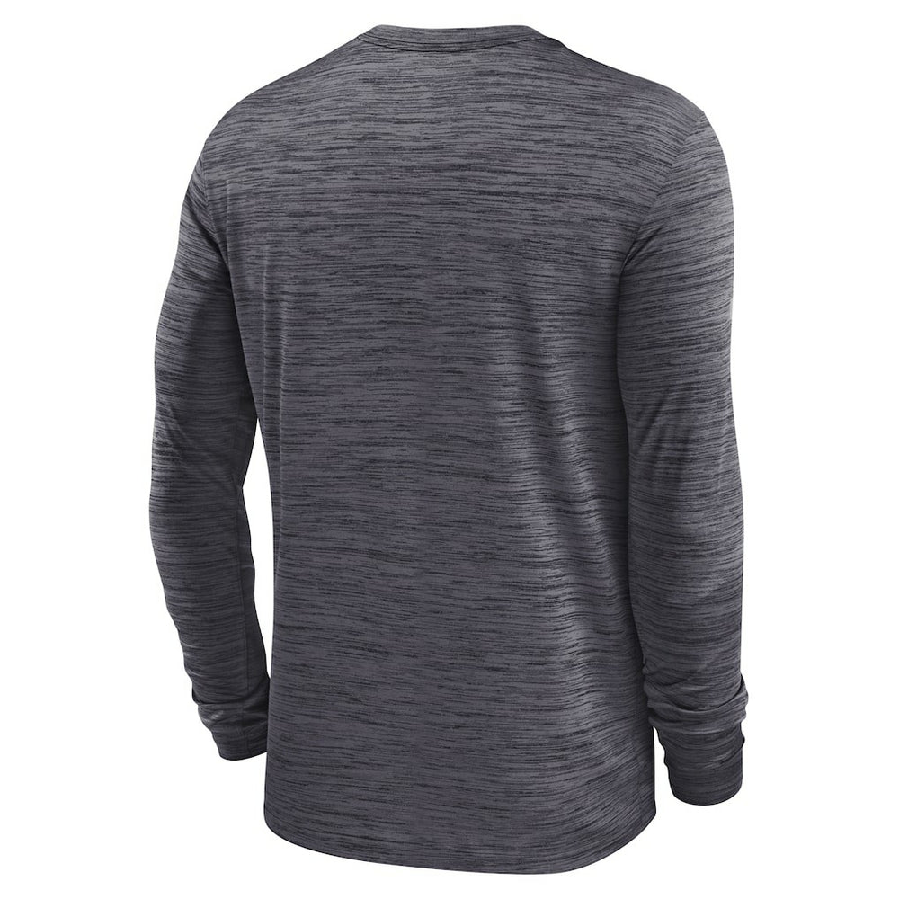 Nike Las Vegas Raiders Sideline Velocity Athletic Stack Performance Long Sleeve T-Shirt Charcoal