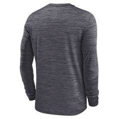 Nike Las Vegas Raiders Sideline Velocity Athletic Stack Performance Long Sleeve T-Shirt Charcoal