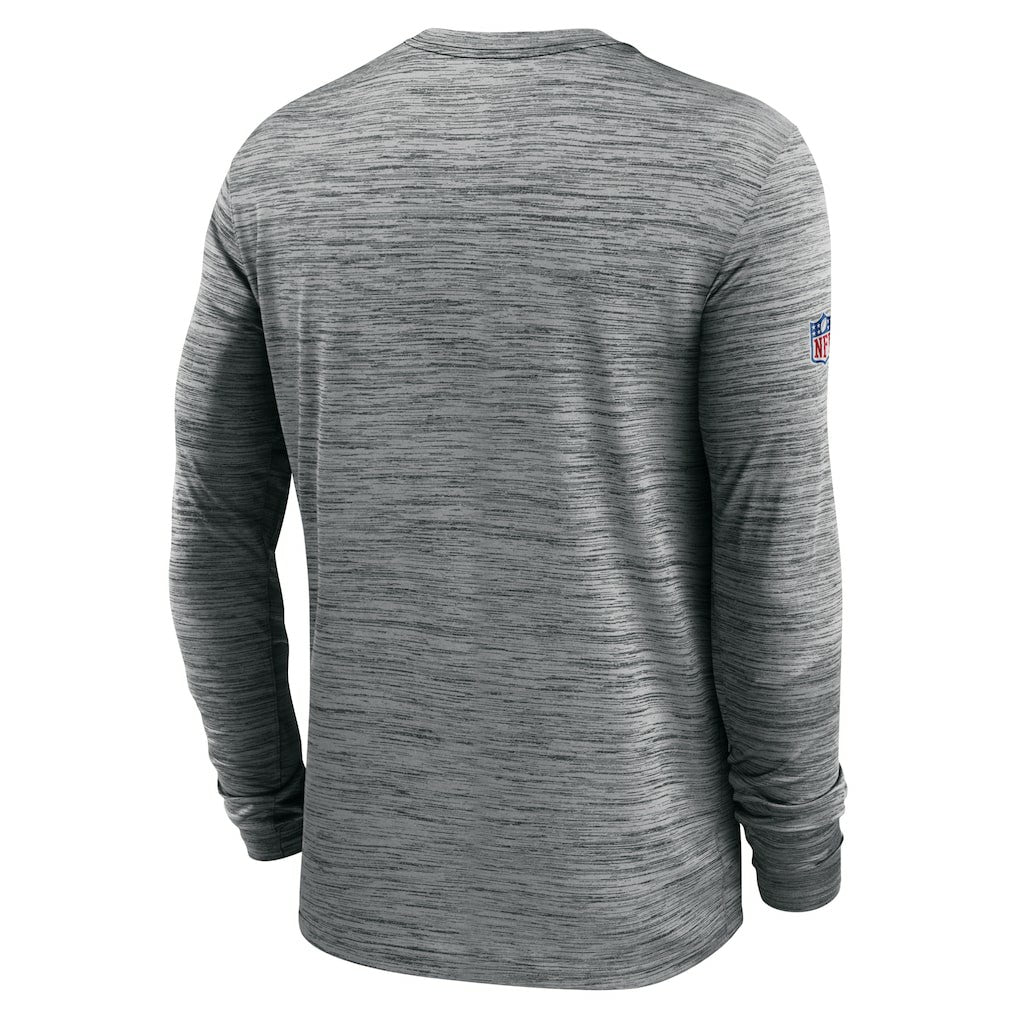 Nike New Orleans Saints Sideline Velocity Athletic Stack Performance Long Sleeve T-Shirt Gray