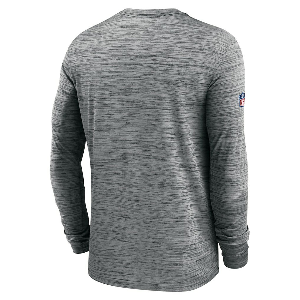 Nike New Orleans Saints Sideline Velocity Athletic Stack Performance Long Sleeve T-Shirt Gray