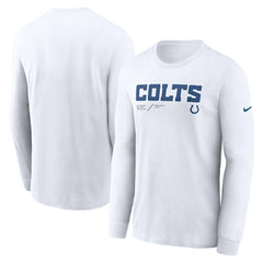 Nike Indianapolis Colts Sideline Infograph Lock Up Performance Long Sleeve T-Shirt White