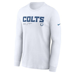 Nike Indianapolis Colts Sideline Infograph Lock Up Performance Long Sleeve T-Shirt White