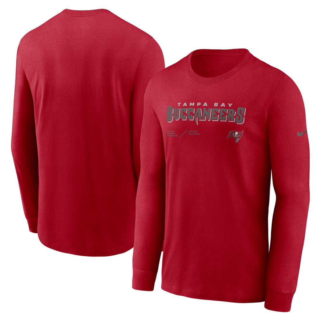 Nike Tampa Bay Buccaneers Sideline Infograph Lock Up Performance Long Sleeve T-Shirt Red