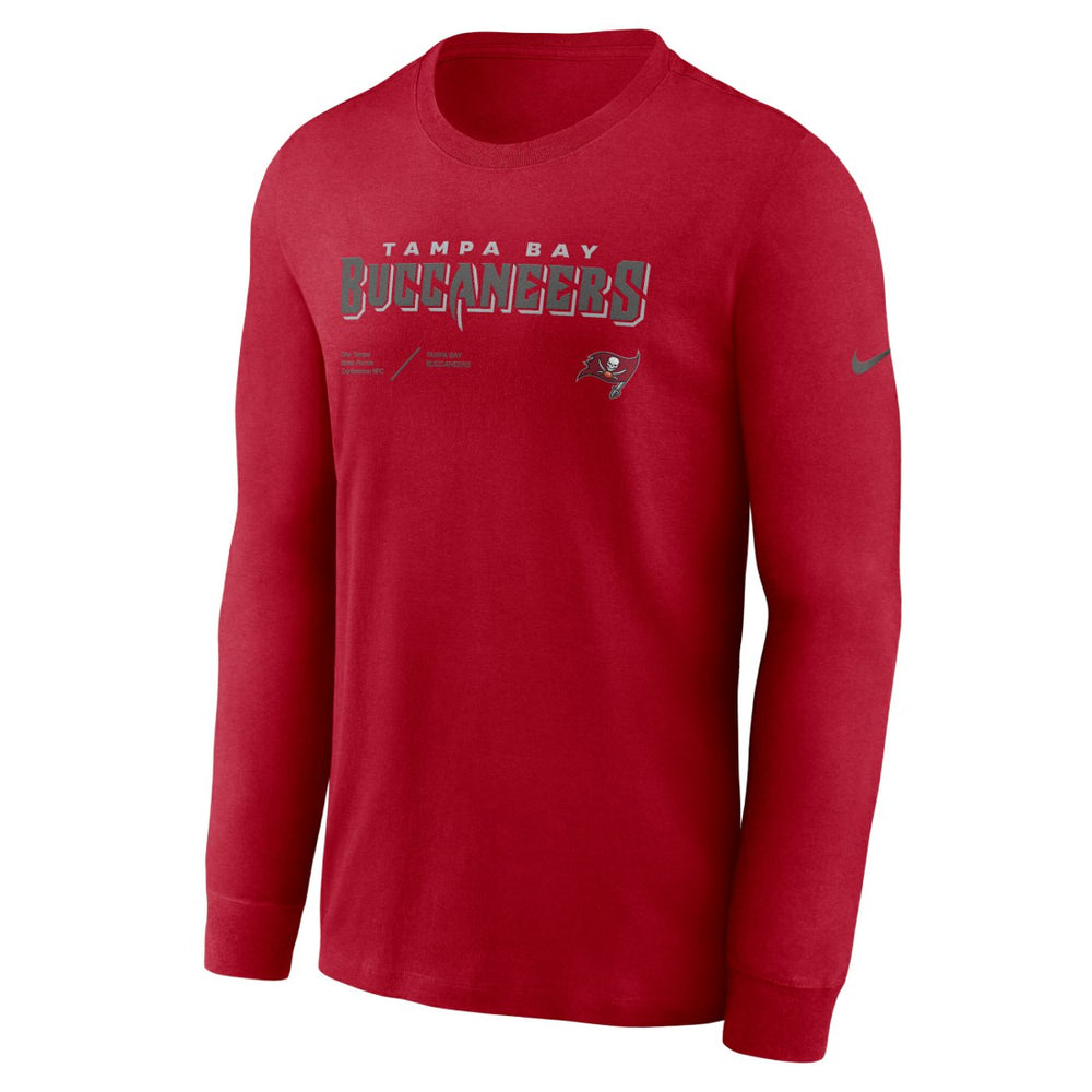 Nike Tampa Bay Buccaneers Sideline Infograph Lock Up Performance Long Sleeve T-Shirt Red