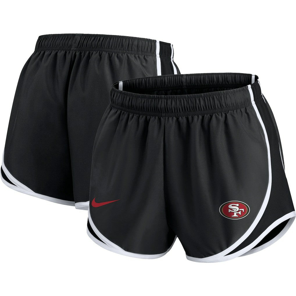 Nike San Francisco 49ers Women's Plus Size Logo Performance Tempo Shorts Charcoal