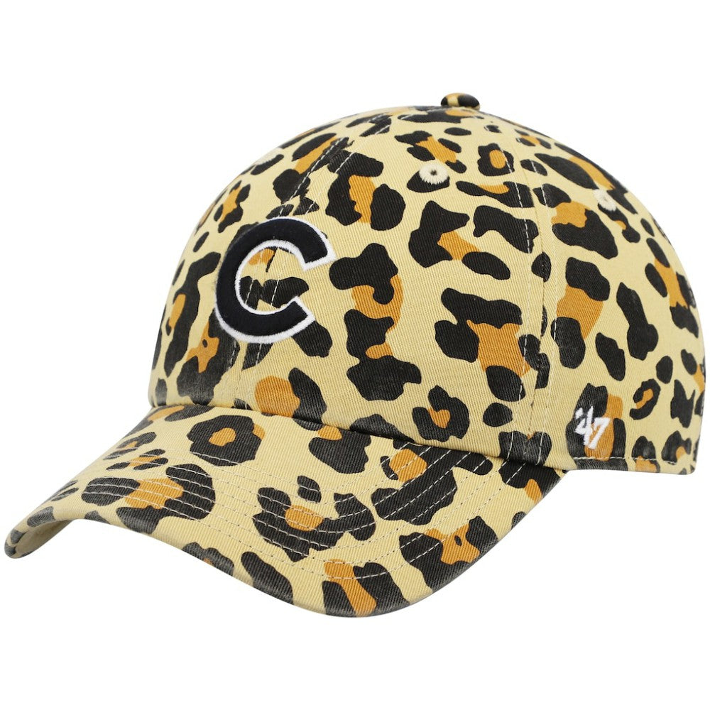 Chicago Cubs '47 Women's Bagheera Cheetah Clean up Adjustable Hat - Tan - 47 brand Lifestyle