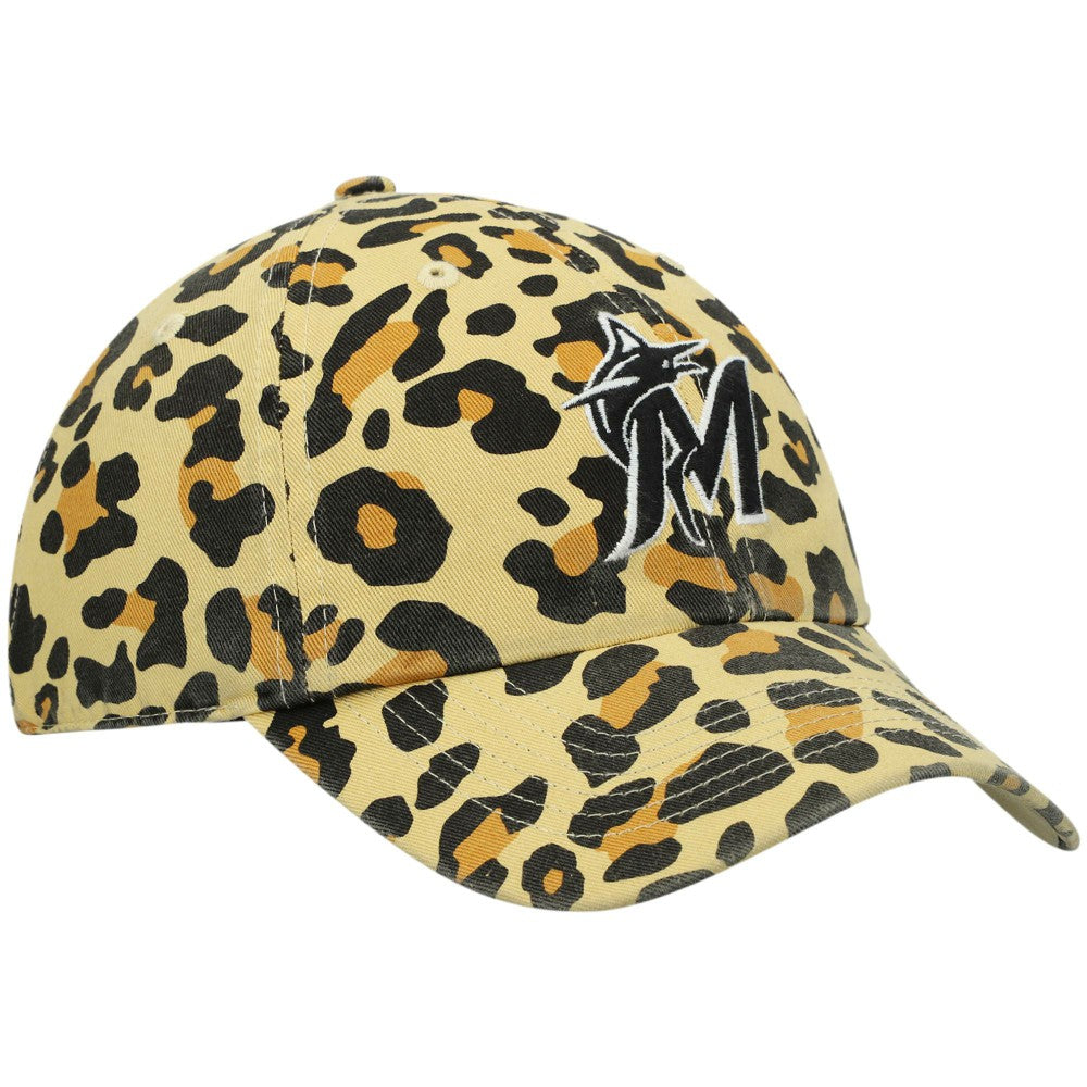 Miami Marlins '47 Women's Bagheera Cheetah Clean up Adjustable Hat - Tan - 47 brand Discount