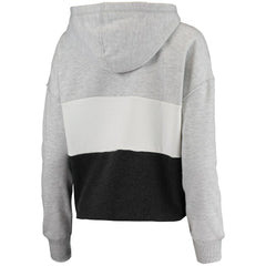 Brooklyn Nets '47 Women's Lizzy Cutoff Pullover Hoodie Heathered Gray/Heathered Black | 47 brand Lifestyle