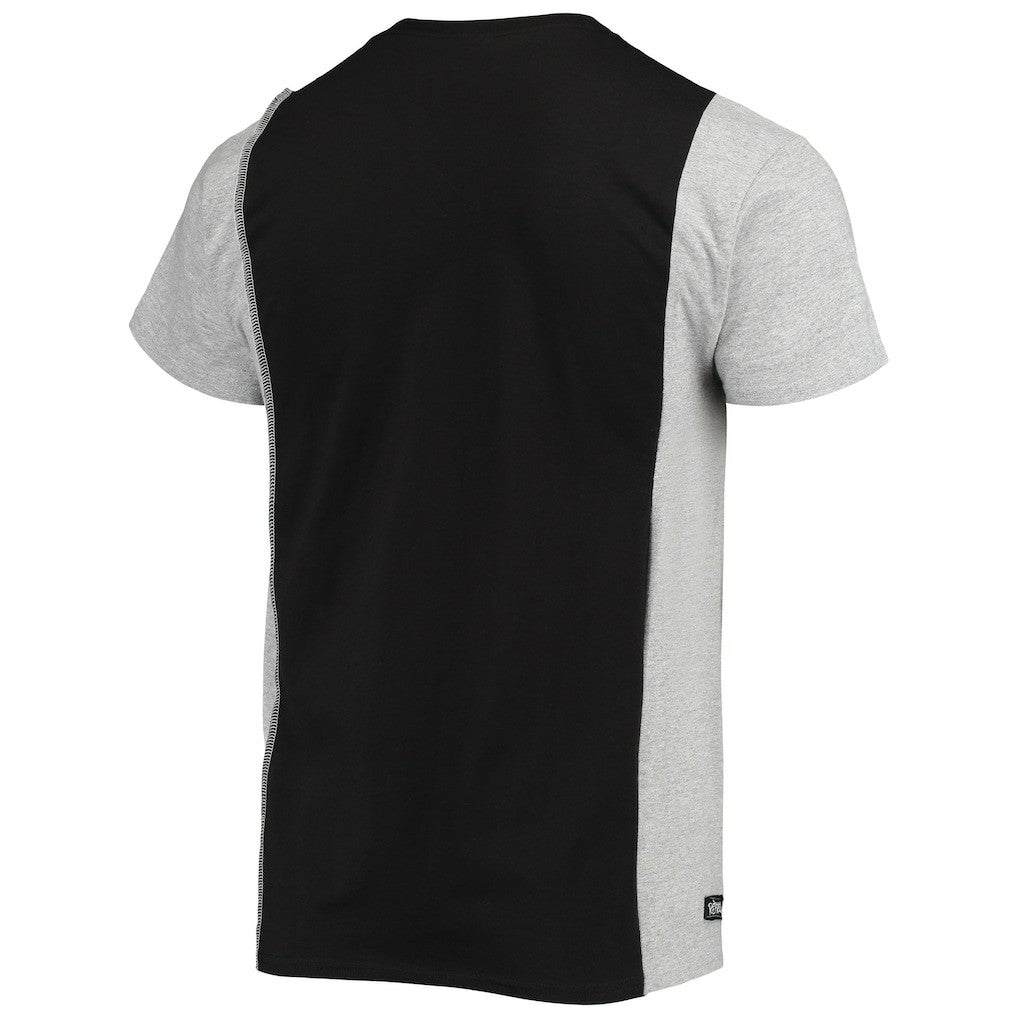 Los Angeles Chargers Refried Apparel Sustainable Split T-Shirt Black/Heathered Gray