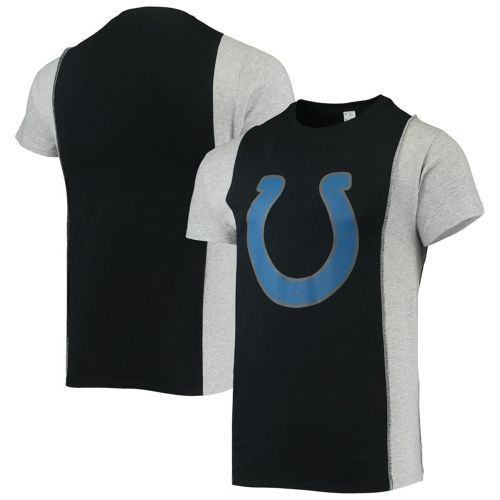 Indianapolis Colts Refried Apparel Sustainable Split T-Shirt Black/Heathered Gray