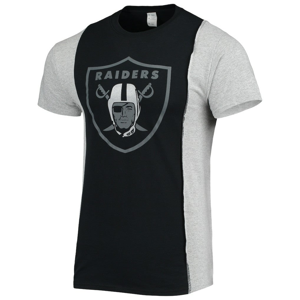 Las Vegas Raiders Refried Apparel Sustainable Split T-Shirt Black/Heathered Gray