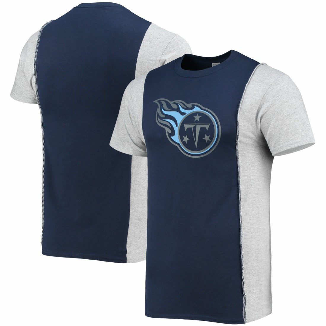 Tennessee Titans Refried Apparel Sustainable Split T-Shirt Navy/Heathered Gray
