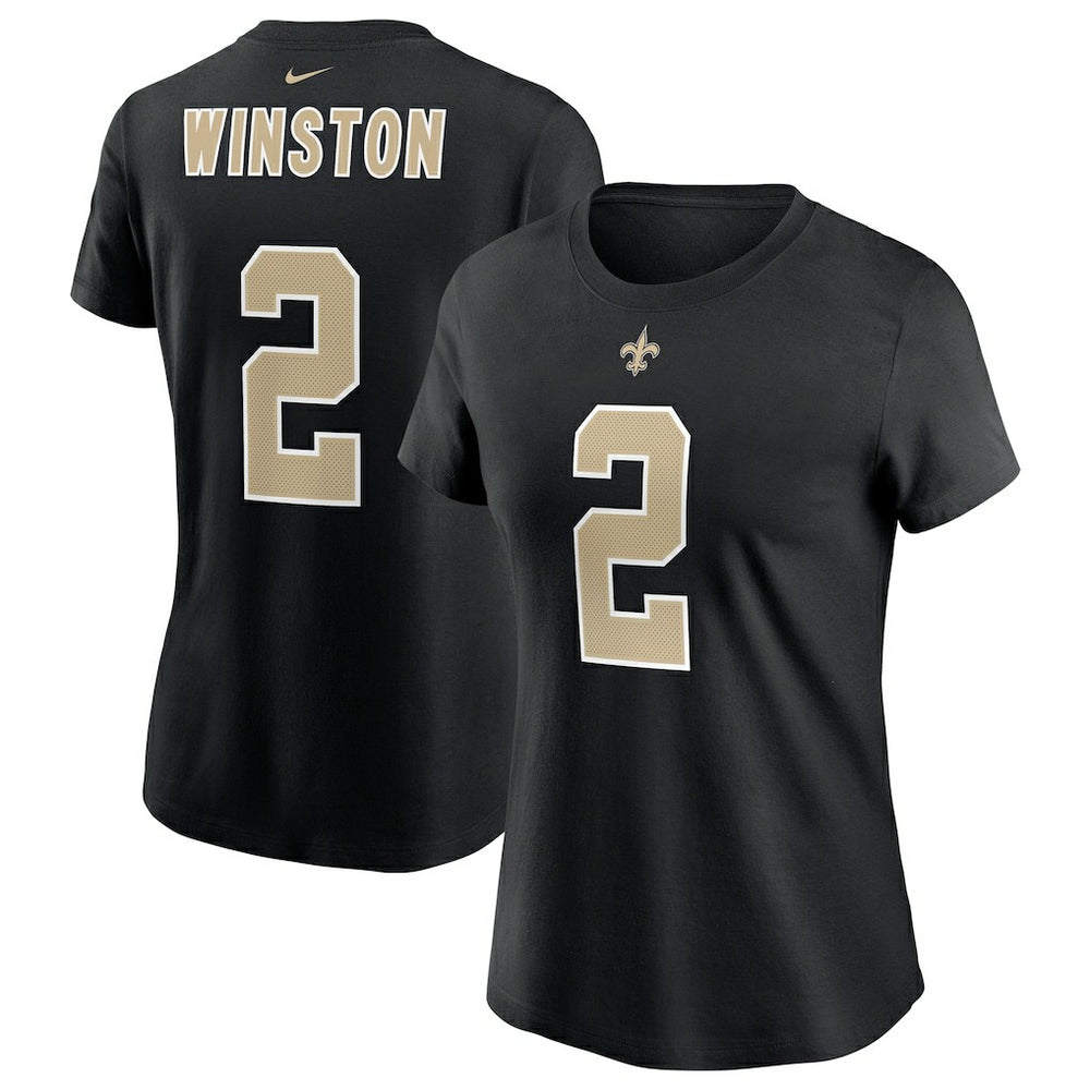 Nike Jameis Winston New Orleans Saints Women's Name & Number T-Shirt Black