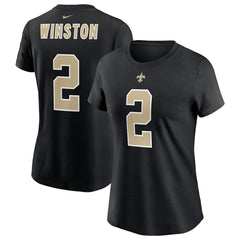 Nike Jameis Winston New Orleans Saints Women's Name & Number T-Shirt Black