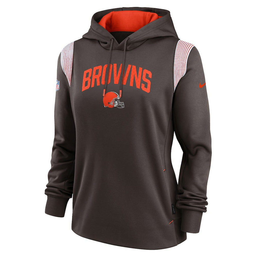 Nike Cleveland Browns Women's Sideline Stack Performance Pullover Hoodie Brown